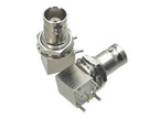 1pcs Connector BNC Jack Female Bulkhead Right Angle Solder PCB Mount Wire Terminals RF Coaxial Adapter New FJP-T1
