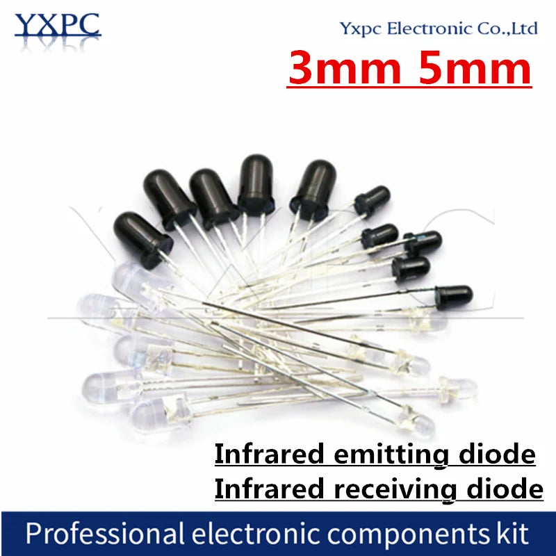 50pcs F3 3MM F5 5mm Infrared emitting receiving diode 940nm Emitter Receiver LED