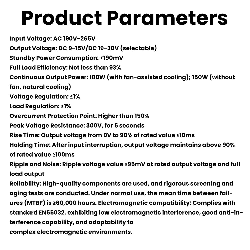 180W/120W High-Power Switching Power Supply Module Board AC190-265V to DC 9V-30V/AC100-265V To DC 9V-30V Adjustable Power Module