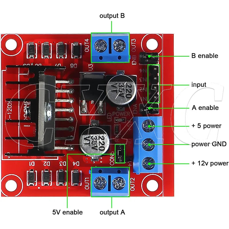 1-10PCS L298N Stepper Motor Driver Controller Board Dual H Bridge Module for Smart Car Power MEGA R3 Mega2560