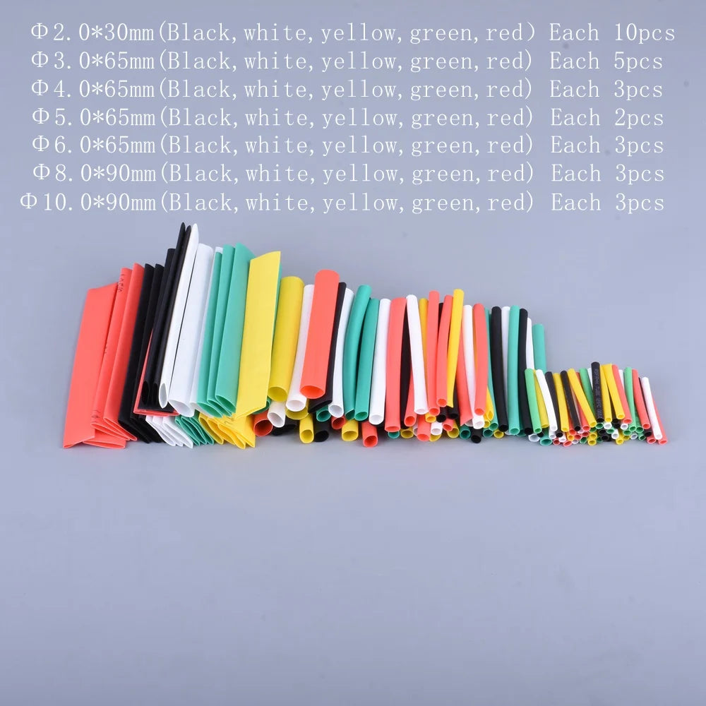 127-800pcs Heat-shrink Tubing Thermoresistant Tube Heat Shrink Wrapping Kit Electrical Connection Wire Cable Insulation Sleeving