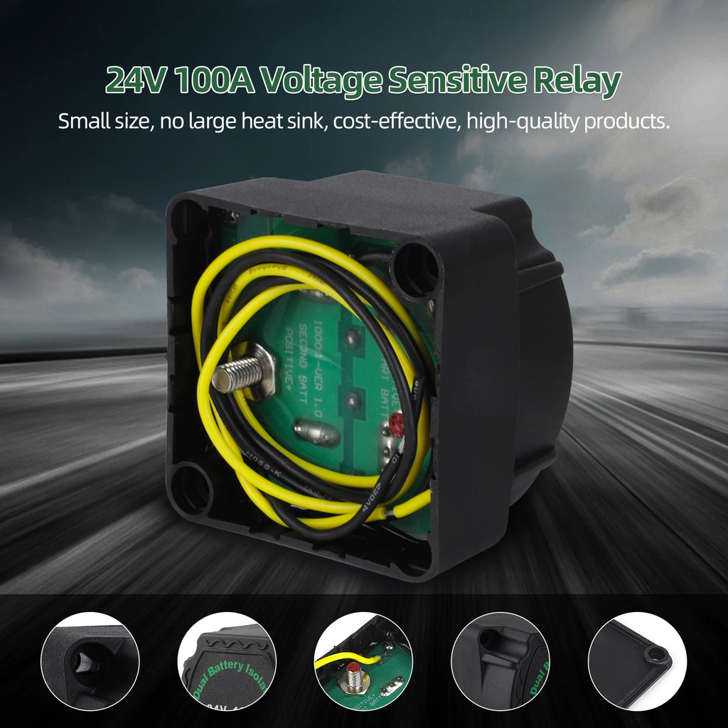 Voltage Sensitive Split Charge Relay VSR 24V 100A Smart Dual Battery Isolator For Car RV's Boat Marine Camper Truck