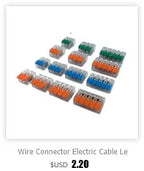 Wire Connector 222-412 2 Pin Splicing Terminal Blocks Led Strip Lighting Electric Quick Connectors Mini Conductor Rail Conector