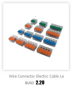 Wire Connector 222-412 2 Pin Splicing Terminal Blocks Led Strip Lighting Electric Quick Connectors Mini Conductor Rail Conector