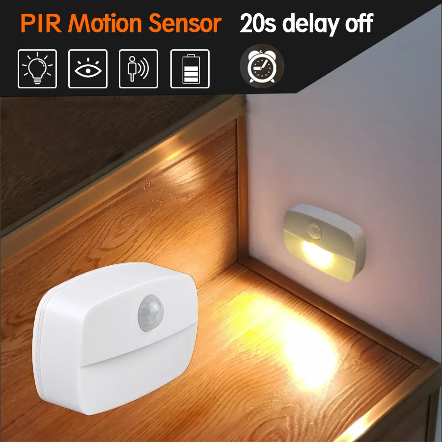 1/3/6 Pack Motion Sensor Night Light Battery Powered AAA Stick Anywhere Auto on Off Soft Light for Wardrobe Bedside Bathroom