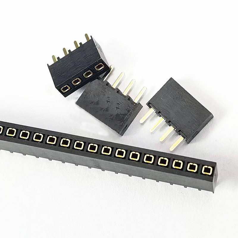 20pcs 2.54mm Pitch Single Row 1X3/4/5/6/12/20P 40Pin PH6.8mm Square Terminal Socket Gold Rohs Female Pin Header Connector