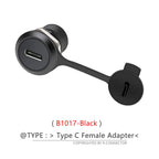 Waterproof D Type Chassis Connector,Type C Female to Female USB-C Converter Adapter Type-C Panel Mount DIY Jack with Dust Cover