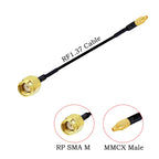 RF1.37 SMA Male Female to MMCX Male 90 Degree FPV Antenna Connector 50 ohm RF Coaxial Extension Jumper OD=1.37 Cable