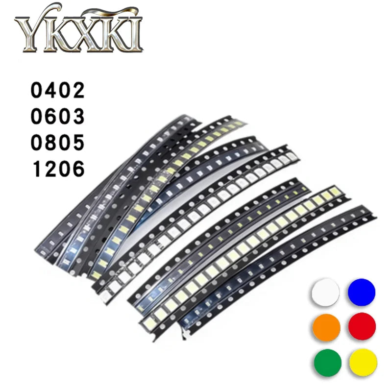 100PCS/lot 0402 0603 0805 1206 SMD LED Diodes Light Yellow Red Green Blue White Orange High brightness LED beads