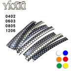 100PCS/lot 0402 0603 0805 1206 SMD LED Diodes Light Yellow Red Green Blue White Orange High brightness LED beads