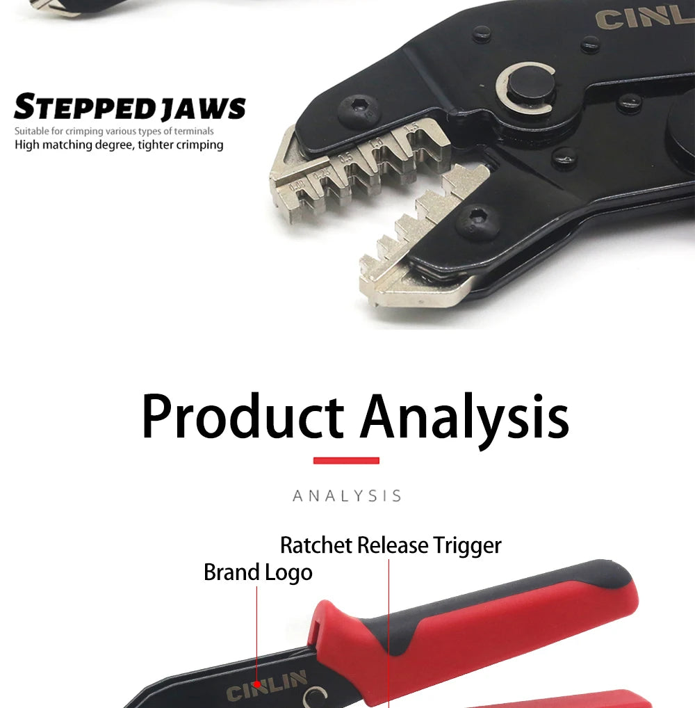 CLN-68B 0.08-1.5mm² Open Barrel Terminals Pliers Crimping Tool (28-16AWG) for JST, DuPont, Molex, PH2.0 XH2.54 3.96 4.2mm Pitch