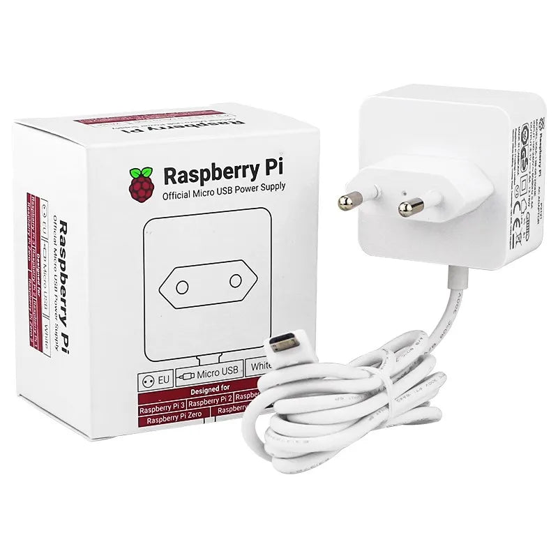 Raspberry Pi Official Power Supply 5.1V 2.5A 12.5W Micro USB Power Adapter 18AWG Cable  for Raspberry Pi 3B+ 3B Zero 2 W