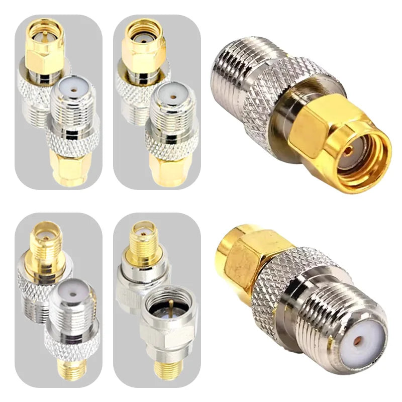 5/20Pcs RF Coaxial Coax Adapter, SMA Male To F Female, F-Type Female Jack to SMA Male Plug, Gold Plated Straight Connector