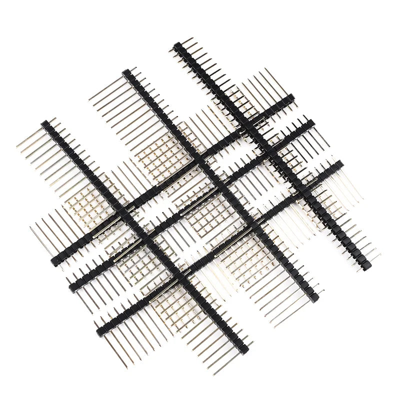 10Pcs 2.54mm Pin Header Single Row Straight Copper Needle Gold Plating 1 * 40Pin 1X40P Length 11.4/13/15/17/19/ 21/23/25/30/40mm