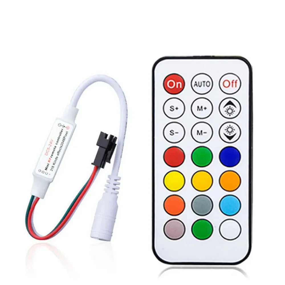 WS2811 WS2812B WS2813 WS2815 LED Pixels Strip Light Controller 3/4PIN USB/DC RF 14/17/21Keys LED Tape Remote Controller DC5-24V