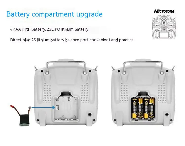 MicroZone MC7 C7 MINI 2.4G Controller Transmitter with MC8RE Receiver Radio System for RC Aircraft Drones Multirotor Helicopters