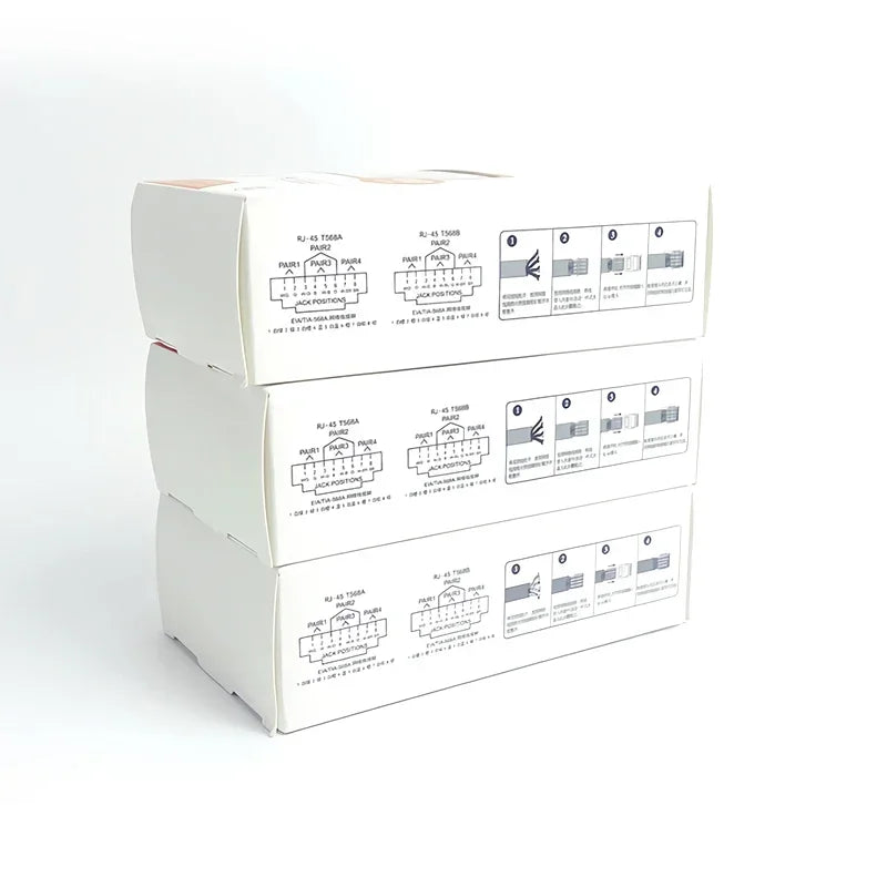 100Pcs Ethernet Cable Cat5e RJ45 Plug Connector - Gold Plated, Cat5 Network Crystal Head for Stable Gigabit Ethernet.