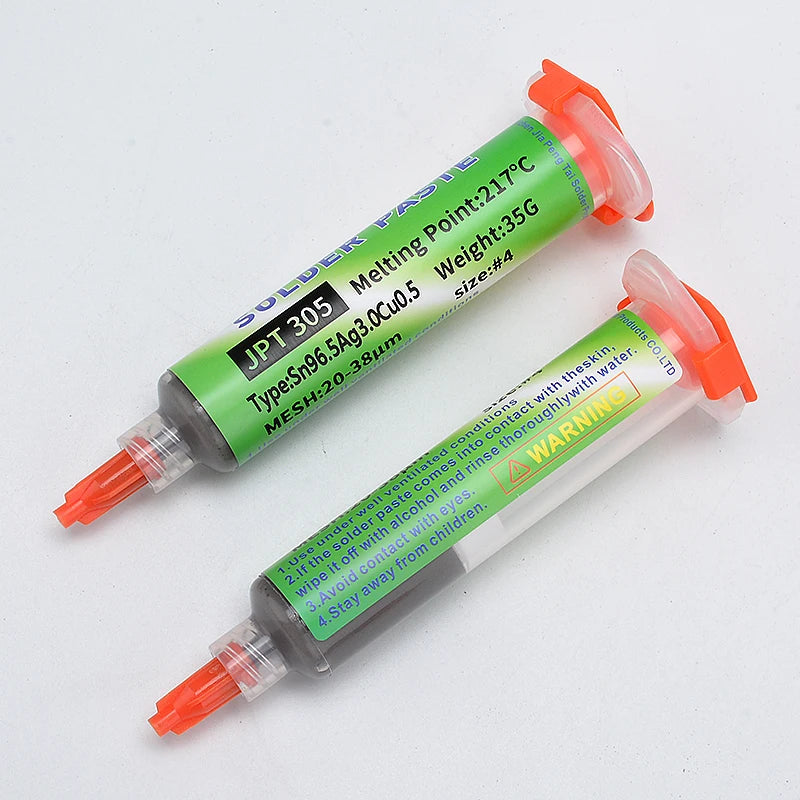 217℃ Lead Free High-Temperature Solder Paste Sn96.5Ag3.0Cu0.5 Melting Point: Enhanced Conductivity of Needle Tube