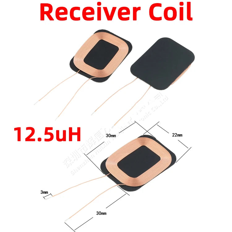 5pcs Wireless Charger Transmitter Receiver Coil Qi Standard Wireless Charging Transmitting Receiving DIY PCB Transmit Coil