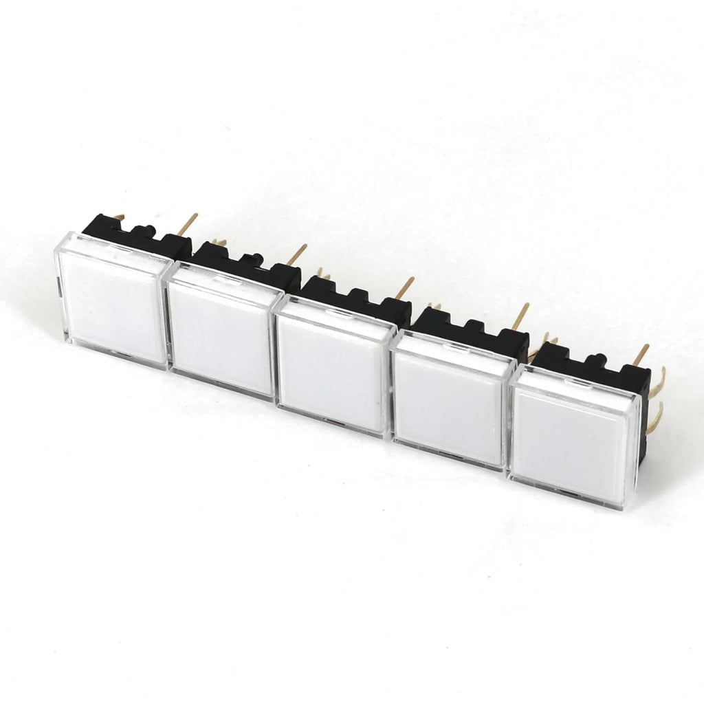 5Pcs TS12 Square 13.4 x 13.4mm 6Pin with LED Momentary SPST PCB Push Button Click Tact Switch