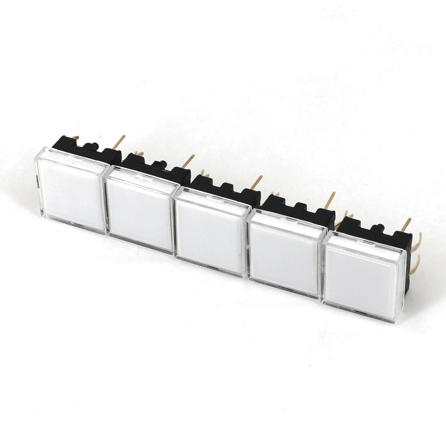 5Pcs TS12 Square 13.4 x 13.4mm 6Pin with LED Momentary SPST PCB Push Button Click Tact Switch