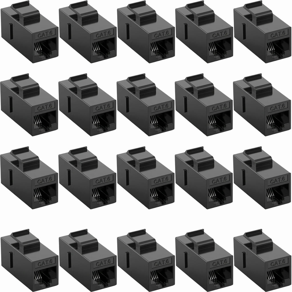 Acoplador Keystone RJ45 Cat6 Cat5e, conector Keystone Cat6 Cat5e hembra a hembra, inserto de acoplador Keystone UTP, negro