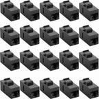 Acoplador Keystone RJ45 Cat6 Cat5e, conector Keystone Cat6 Cat5e hembra a hembra, inserto de acoplador Keystone UTP, negro