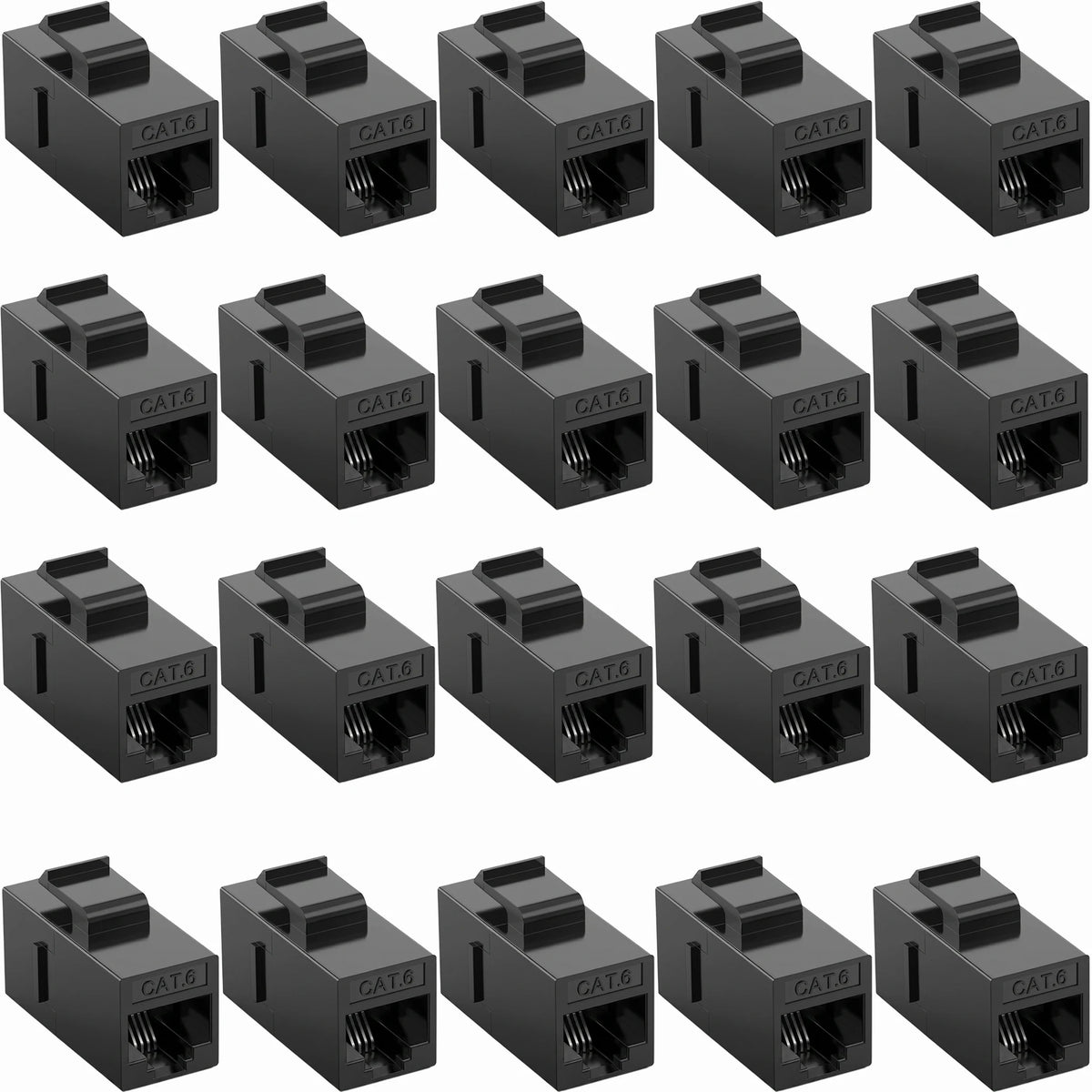 Acoplador Keystone RJ45 Cat6 Cat5e, conector Keystone Cat6 Cat5e hembra a hembra, inserto de acoplador Keystone UTP, negro