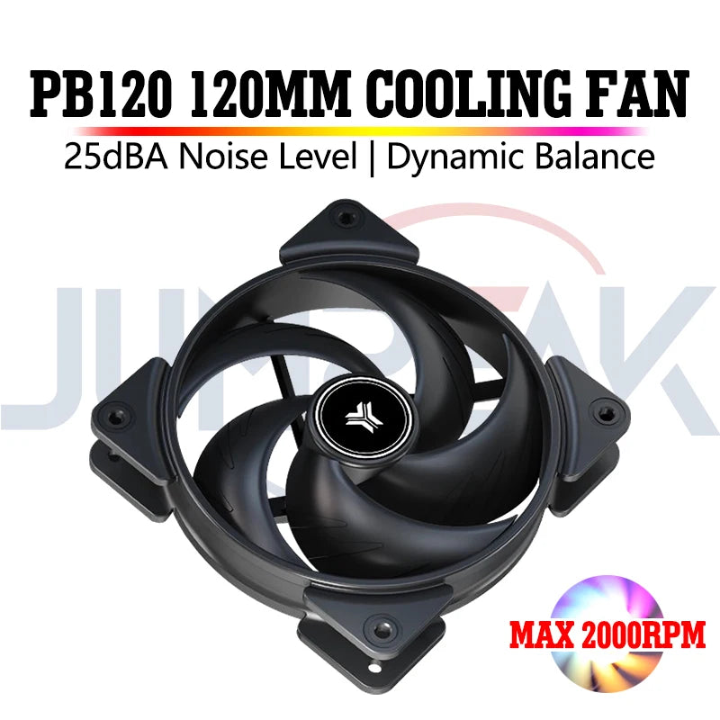 JUMPEAK PB120 120mm Cooling Fan Quiet 4PIN PWM 2000RPM High Performance 12cm Fans For PC Computer Case CPU Cooler Radiator