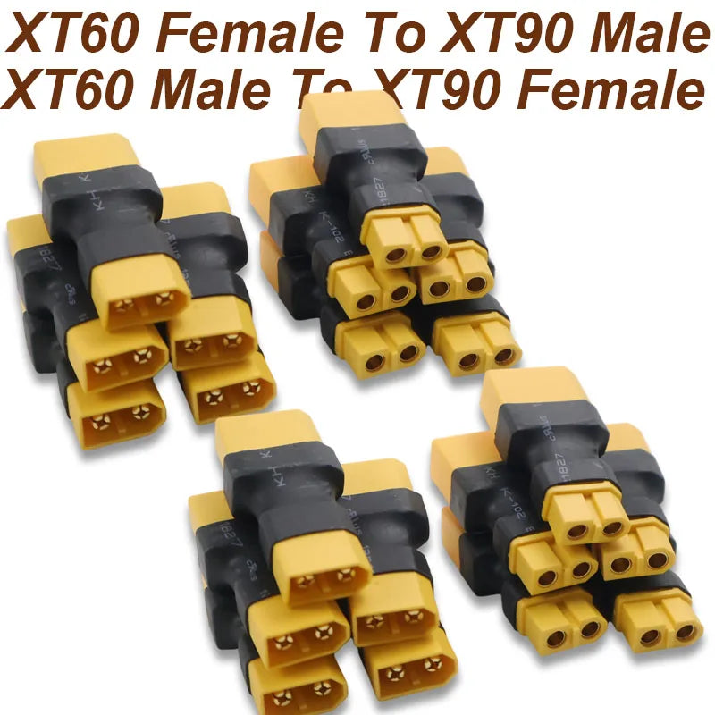 Dapter XT60 Male / Female To XT90 Male / Female Connector Conversion Adapter for Drone RC Lipo Battery Control Parts DIY Expand