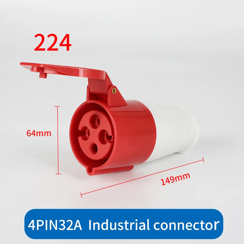1 PCS 32A Aviation Industry Plug Socket Connector 3P/4P/5P IP44 Waterproof Surface Installation Wireless Concealed Installation