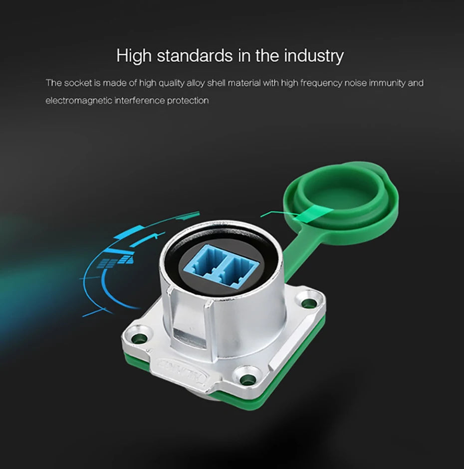 CNLINKO M24 Fiber Optic Connector LC High Performance Single Mode Conenctor Quick Assembly Waterproof IP68 for Networking FTTH