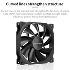 Teucer AF 14025 PC Case Cooling Fan 12V 4Pin PWM MHDB Hydraulic Bearing White 14CM Silent Fan for Computer Radiator Ventilator