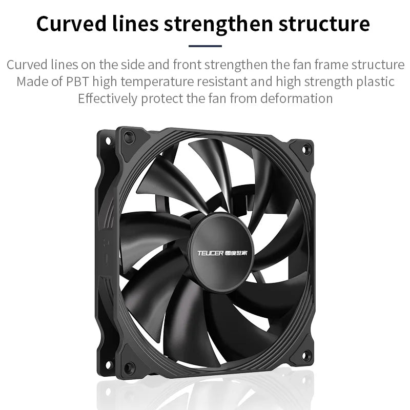 Teucer AF 14025 PC Case Cooling Fan 12V 4Pin PWM MHDB Hydraulic Bearing White 14CM Silent Fan for Computer Radiator Ventilator