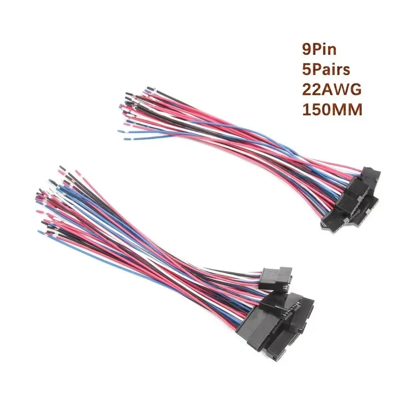 5/10 Pairs JST SM 2.54mm Pin Connector Set Male to Female Electrical Cable Wire Connector for DIY Projects 2P to 9P