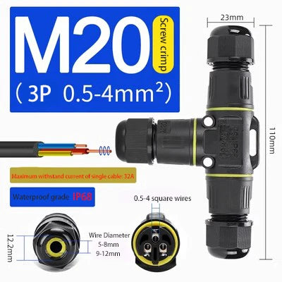 IP68 Waterproof Connector 2/3/4/5 Pin Screw Wiring Terminal Adapter For LED Light Electric Wire Connector Outdoor Junction Box