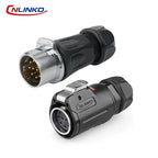 CNLINKO M24 PBT Waterproof Circular Solder Type Connector Female Plug+Male Mating Socket for Industrial Signal & Power Systems