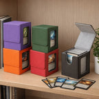 PU Window Collection Box Magnetic Closure Stain-resistant Trading Card Storage Box Moisture-proof with Lid Card Deck Box