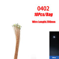 10pcs/Lot 0402 0603 SMD Lamp Wired Micro Led Pre-Soldered Micro Litz Wired Chip 20cm 3V Railway Model Scenes