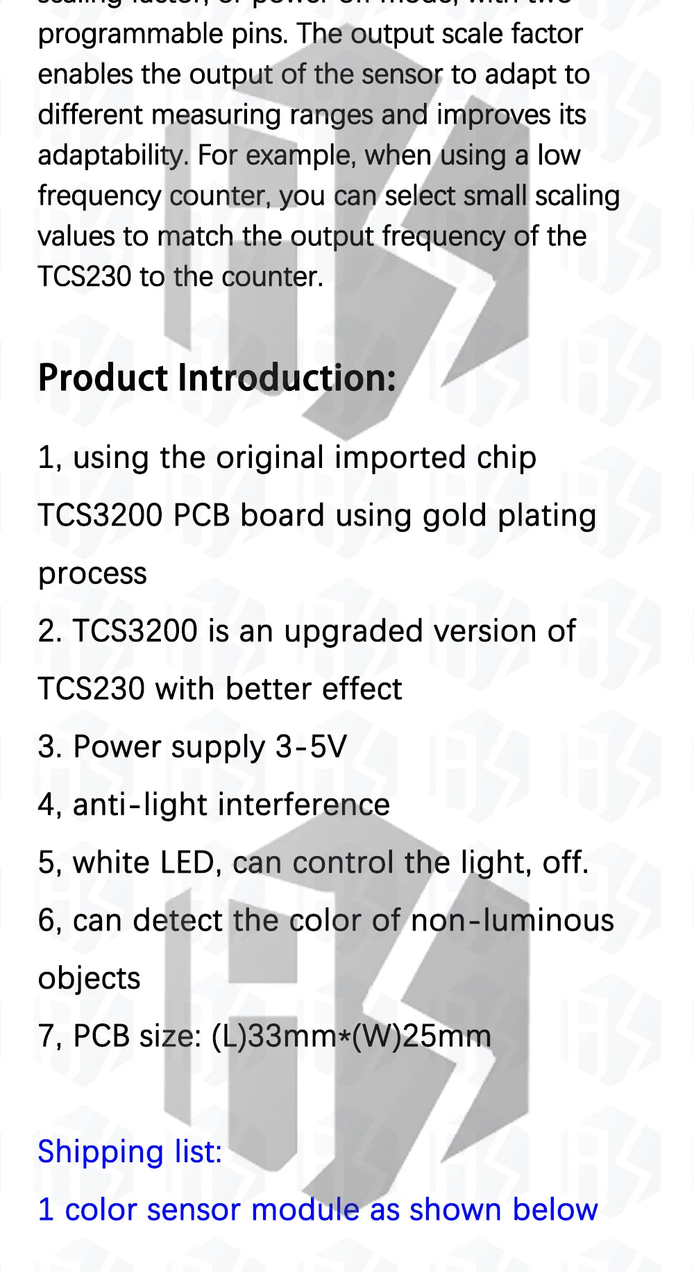 GY-31 Color Recognition Sensor Module (TCS230/TCS3200 Compatible): For Arduino