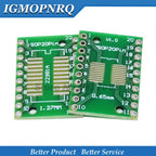 10PCS PCB Board  SMD Turn To DIP SOP MSOP SSOP TSSOP SOT23 8 10 14 16 20 24 28 SMT To DIP Adapter Converter Plate