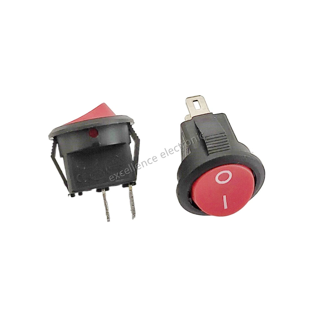 2/5/10Pcs Round Boat Rocker Switch Diameter 16mm 3A/250VAC KCD1-105 On-Off Snap SPST Black 2Pin Power Switch