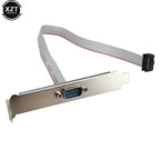 1pc Motherboard 9Pin Female to RS232 DB9 Pin Com Port Ribbon Serial Cable Connector Bracket with Cable
