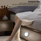 2 Pack Energy Saving Motion Sensor Night Light Battery Powered Small LED Induction Lamp White Light Round Sensing Lamp Drawer