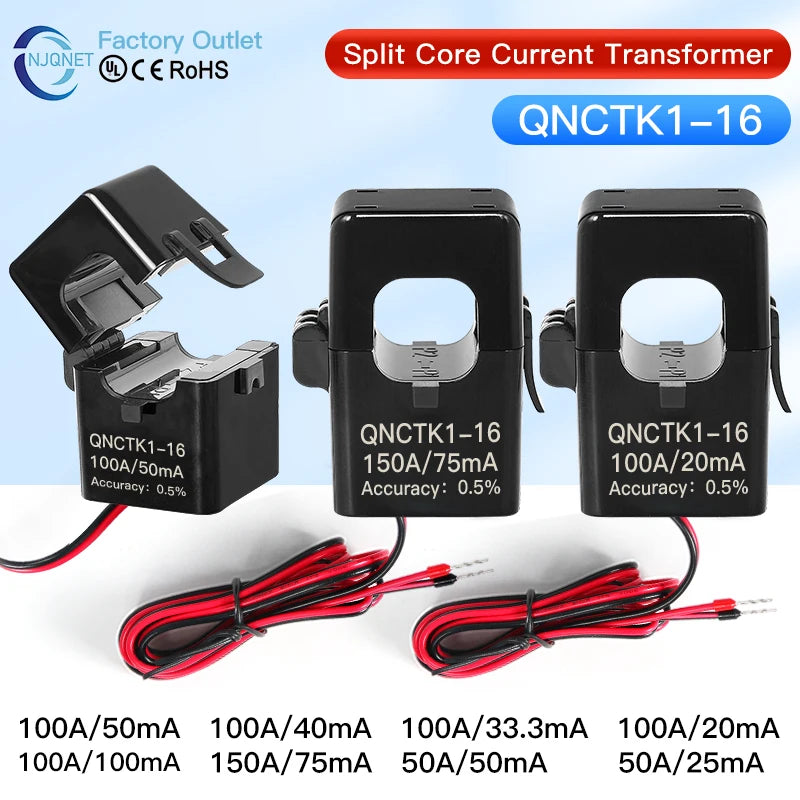 Clamp CT Current Transformer 100A 50mA 100A 40mA 50A 25mA 100A 33.3mA 50A 20mA 100A 100mA 2000 Split Current Transformer Sensor