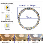 6812 RGBW WW CW LED Ring Individually Addressable RGBW Light Ring SMD 5050 RGBW Led Modules Light 8/16/24/35/45Leds LED Pixel 5V