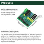5V BCD to 7-Segment Decoder Driver Module Onboard Latch & Driver Circuit Clear Markings Reinforced Solder Points Re-Weldable PCB
