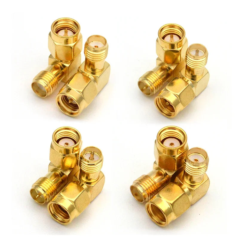 5PCS SMA To SMA Male Female Straight Connector 90 Degree Right Angle RPSMA To RP-SMA Male Adapter RF