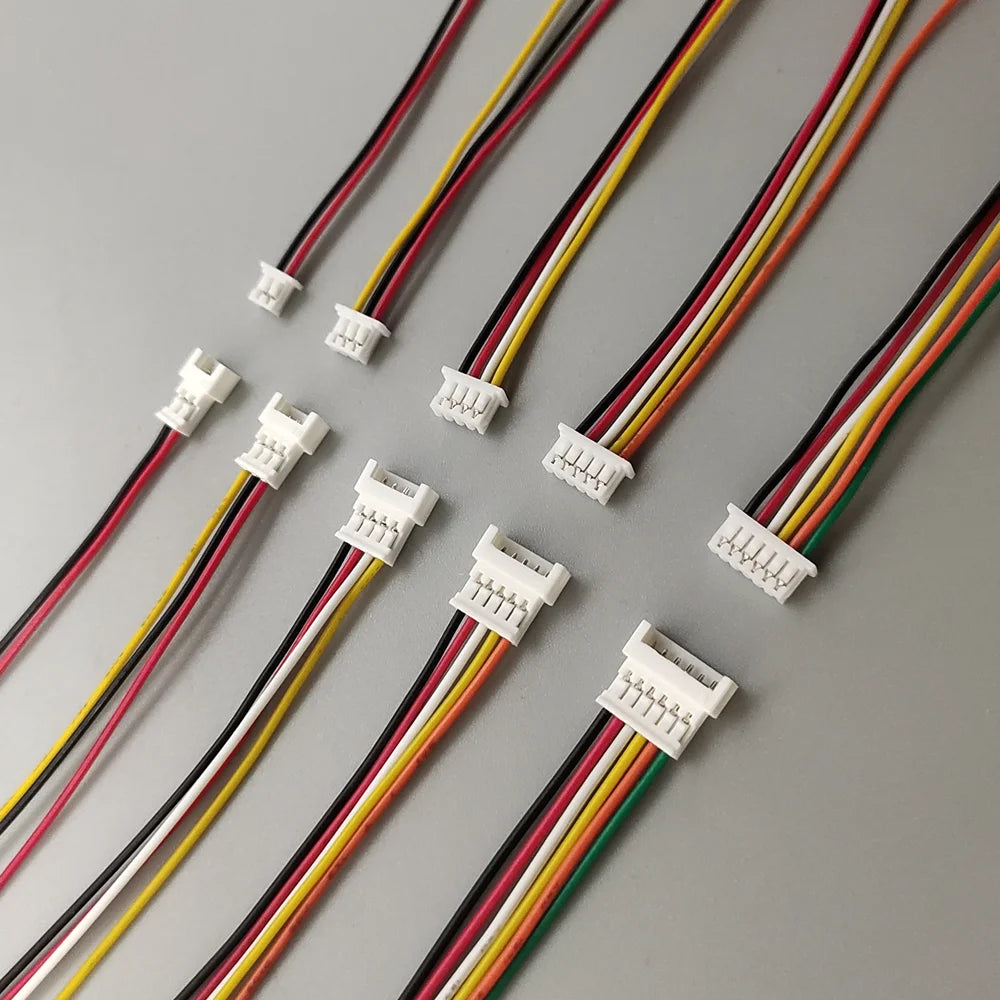 5/10Pairs Mini JST 1.25mm Connector Pitch 1.25mm Male Plug Female Jack Socket 2P/3/4/5/6 Pin Connectors with Wire Cable 10CM