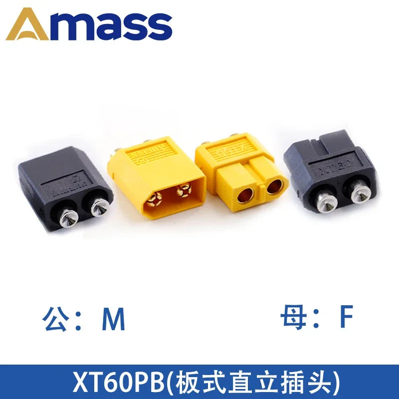 Amass XT30 XT60 XT90M/F Connector High Current Male/Female Lithium Battery Charging Gold Plated Plug
